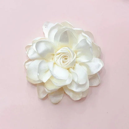 10cm Korean Fabric Rose Flower Brooches for Women Elegant Corsage Scarf Buckle Shirt Collar Pins Fashion Jewelry Wedding Brooch