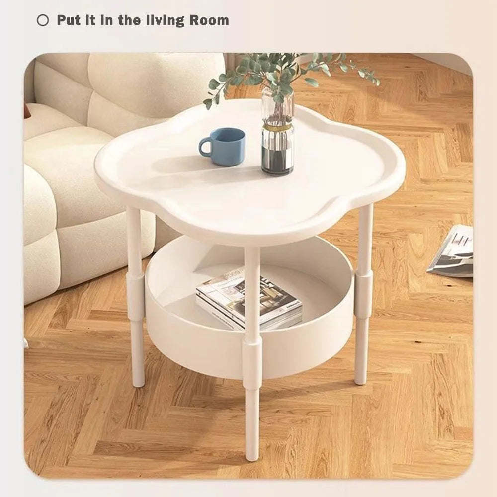 Trendy 40*40CM Side Table Plastic Samll End Table With Storage Easy to Assemble Bedside Table for Living Room