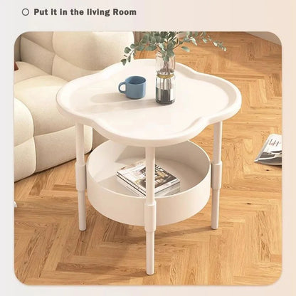 Trendy 40*40CM Side Table Plastic Samll End Table With Storage Easy to Assemble Bedside Table for Living Room