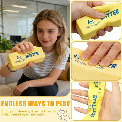 Soft Silicone Food Squishy Toy Butter Chocolate Block Slow Rebound Squeeze Toy Anxiety Relief Sensory Fidget Toy for Adults Gift