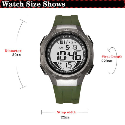 MAYZHISU Men's Sports Watch Waterproof LED Digital Wristwatches Stopwatch Alarm Clock Luminous Sport Watches for Man Teens