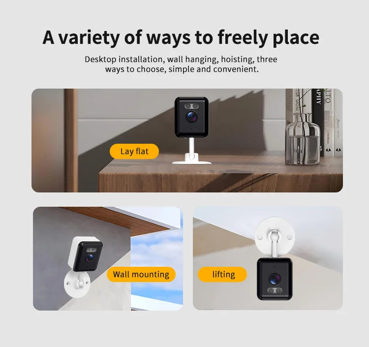 5MP Mini Cube Camera 2.4G Wifi Indoor Security IP Cam with Two Way Audio 2K Human Detection Smart Home Baby Monitor Tuya