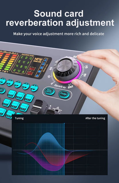 Zealsound Professional Podcast Live SoundCard Equipment Bundle with 48V XLR Microphone for PC Recording Singing Streaming Gaming