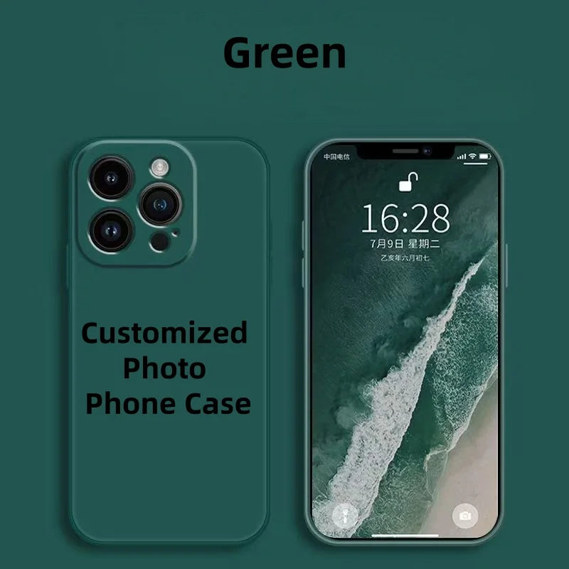 Couple Customization Phone Case For iPhone 18 17 16 15 14 13 12 11 Pro Xs Max Plus Mini XR 17e 16e Air DIY Photo Silicone Cover