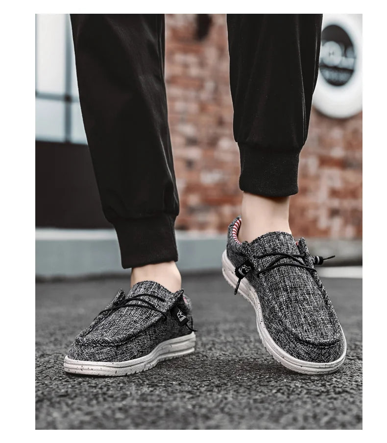 Men's Loafers Shoes Slip-on Easy To Put on Take Off Comfortable Breathable Casual Lightweight Low-Top Men's Canvas Shoes