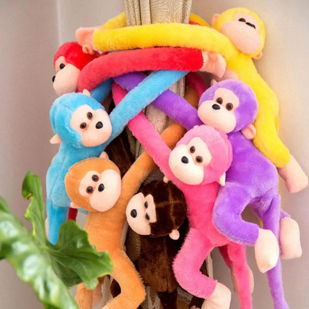 Colorful Long-arm Monkey Plush Stuffed Dolls Children's Animal Plush Toys Creative Curtain Dolls Hanging Monkeys Decorative Gift