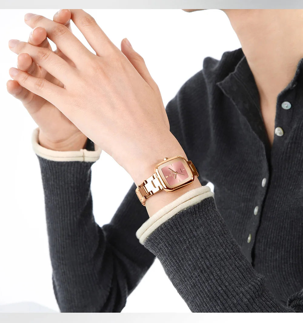 NAVIFORCE Women Quartz Watch Retro Fashion 3ATM Waterproof Stainless Steel High Quality Durable Elegant Daily Ladies Wristwatch