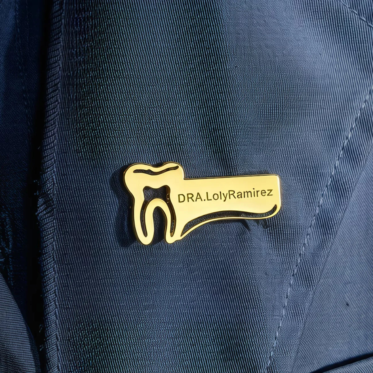 Customized Stainless Steel Dentist Brooch Personalized and Simple Laser Engraved Dentist Exclusive Nameplate Suitable for Daily
