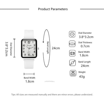 Fashion Lady Hot Sales Brands Watches Leisure Rectangle Digital Simple Women Quartz Watch Sports Silicone Strap Ladies Clock