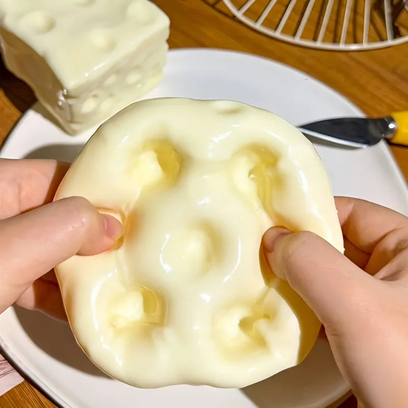 Handmade Coconut Oil Cheese Moldable Squishy Toy Stress Ball Non-Rebound Pinch Squeeze Fidget Toy Decompression Plastic Ball