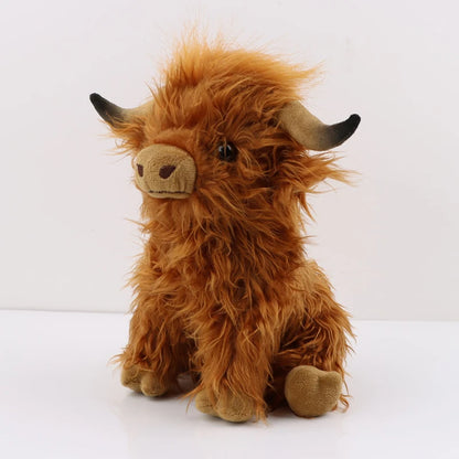 CYISONAL Highland Cow Stuffed Animals Plush Toy Fluffy Bull Animal Doll Soft Gift for Kids Boys Girls, 10 Inches  Tall