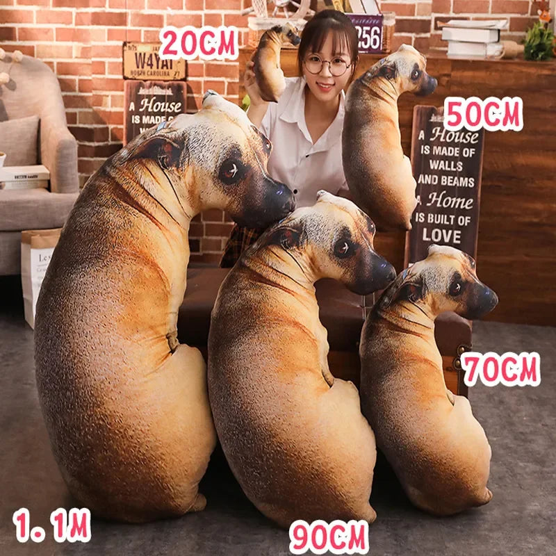 @@@NEW Hot 3D Cute Bend Dog Pillow 20CM Throw Lifelike Animal Funny Head Cosplay Favorite Toy Cushion Christmas Gift