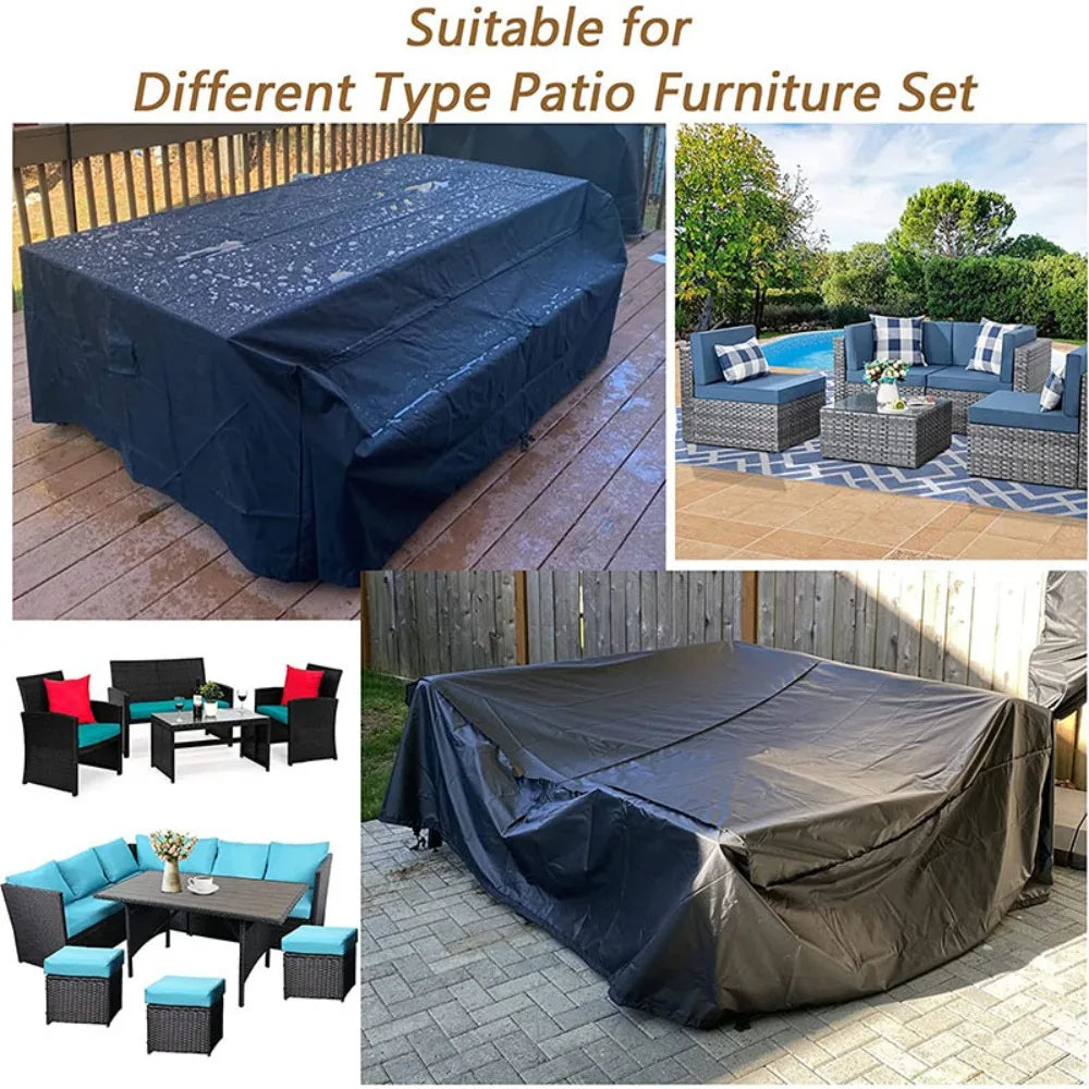 Universal, Full size Garden Furniture Cover Set - Chair Cover & Sofa Table Cover, UV Resistant & Waterproof