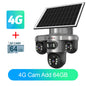 LS VISION 4G / WiFi Solar Camera 3Lenses Outdoor 15MP 4K Low Power Battery IP Camera PIR Night Vision V380 Pro CCTV Security
