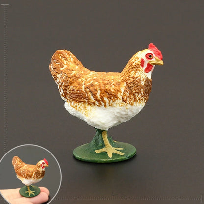 Solid simulation animal model domestic chicken rooster hen chick ornaments home decoration crafts