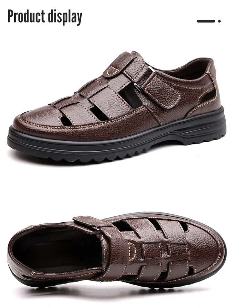 Men's Breathable Slip-on Hollow-out Loafers, Summer Comfortable Soft Sole Cutout Shoes, Non-slip for Outdoor & Driving-XH5602