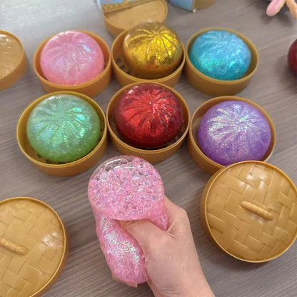 Dumpling Pressure Dumpling Squishies Cute Colorful Bun Toy Slow Rising Stress Relief Fidget Toy for Kids Adults Anti-Anxiety Toy