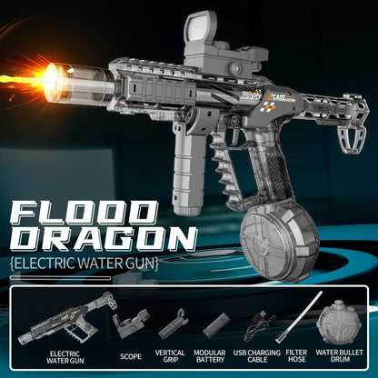 Electric Water Gun with LED Light Large-capacity Long-range Shooting Water Gun Summer Outdoor Game Toy Children's Adults' Gift