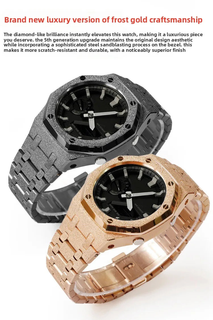 Mod Kit GA-2100 GM2100 Stainless Steel Case&Watch Strap For G-SHOCK Casioak GA2100 GMA-S2100 Replacement Metal Frosted Case Band