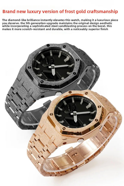 Mod Kit GA-2100 GM2100 Stainless Steel Case&Watch Strap For G-SHOCK Casioak GA2100 GMA-S2100 Replacement Metal Frosted Case Band