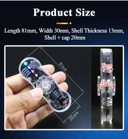 DIY LED Fidget Top Electronic Kit Soldering Project Practice Solder Assembly DIY Electronic Kit Component Colour Light