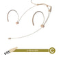 Beige Headset Mic Wireless Double Earhook Headworn Microphone 3.5mm 3 Pin Amplifier Voice Speaker Microphone Accessories