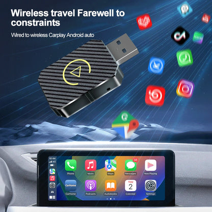 KEBIDUMEI Wired To Wireless Carplay 2IN1 Car AI Box Plug & Play Smart Dongle Android Auto WiFi 5.0GHz Bluetooth 5.0 Mini Adapter