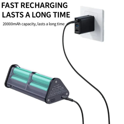 6*18650 Transparent Shell Power Bank Case 22.5W Fast Charging Detachable Powerbank Case LED USB Type C Port Battery Storage Box