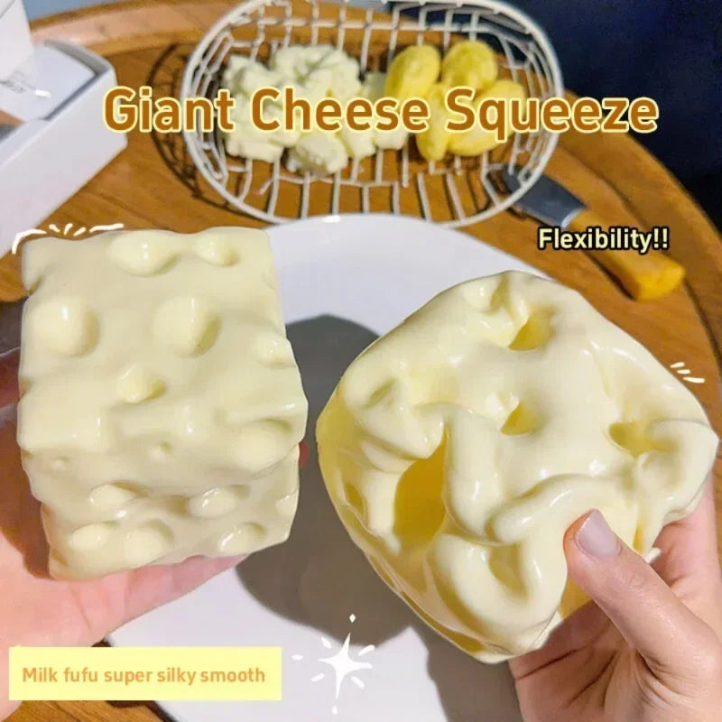 Giant Cheese Squeeze Toy Extra Large Size Cheese Squishy Fidget Toys quick rebound Shapeable Venting Ball for Adults Gifts