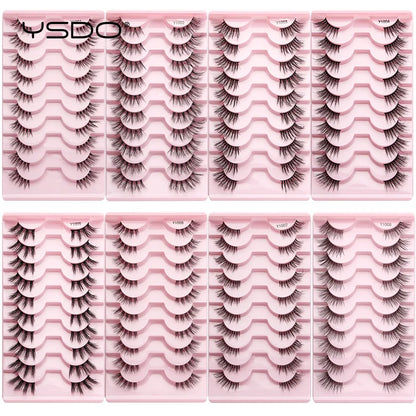 Lashes 3/10 Pairs Half Lashes Cat Eye Natural Long Lashes 3D Mink Eyelashes Full Strip Lashes Makeup Extension Tools