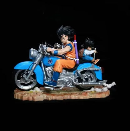 Dragon Ball Super Saiyan Gk Figure Goku Gohan Motorcycle Rotatable Tires Boxed Collectible Model Decor For Anime Collectors