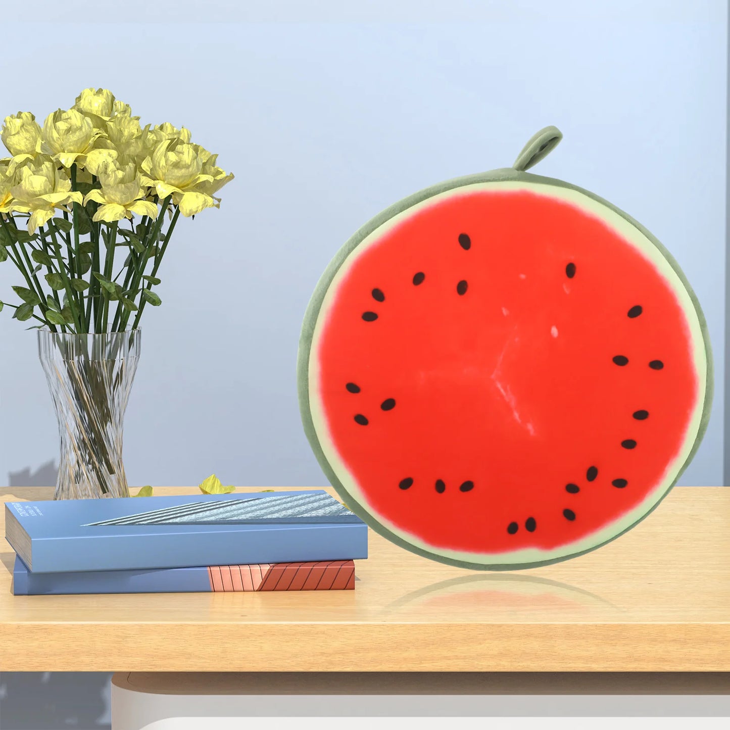 Cartoon Fruits Print Round Bar Chair Cushion Cover Anti-Slip Seat Cushion Slipcover Soft Stool Cushion Covers For Living Dining