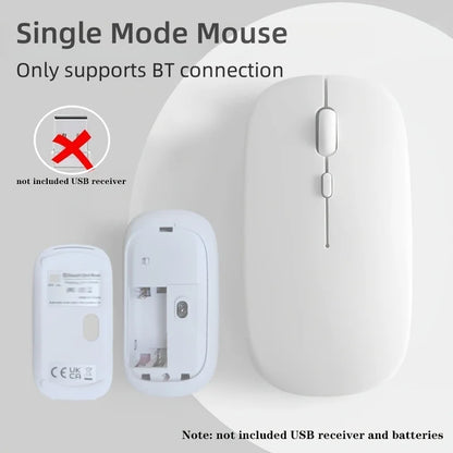 Battery-Powered Wireless Mouse Slim Bluetooth-compatible Computer Mice Portable Cordless Mouse for iPad Laptop Desktop Tablet