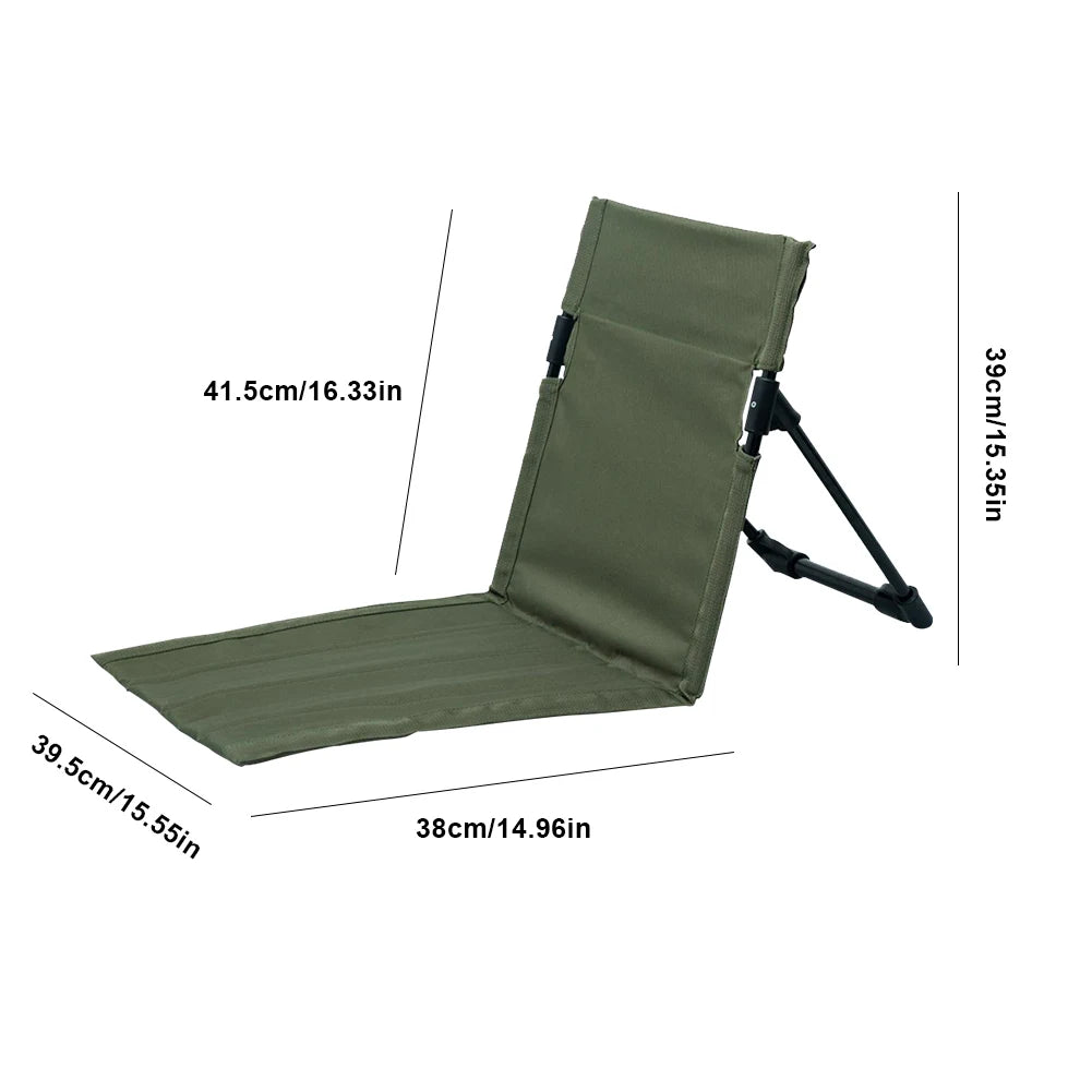 Foldable Stadium Seat Without Legs Lightweight Camping Chair with Backrest Compact Beach Lounger for Stadium Balcony