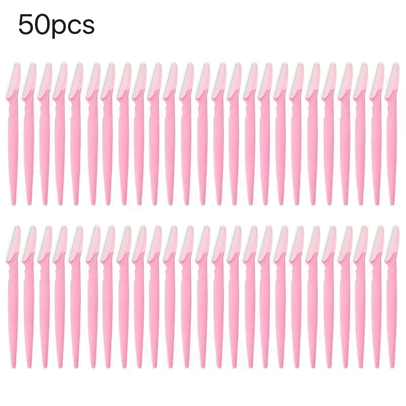 5-100PCS Wholesale Blade Portable Eyebrow Trimmer Shaver Face Razor Eye Brow Epilation Hair Removal Cutters Safety Razor