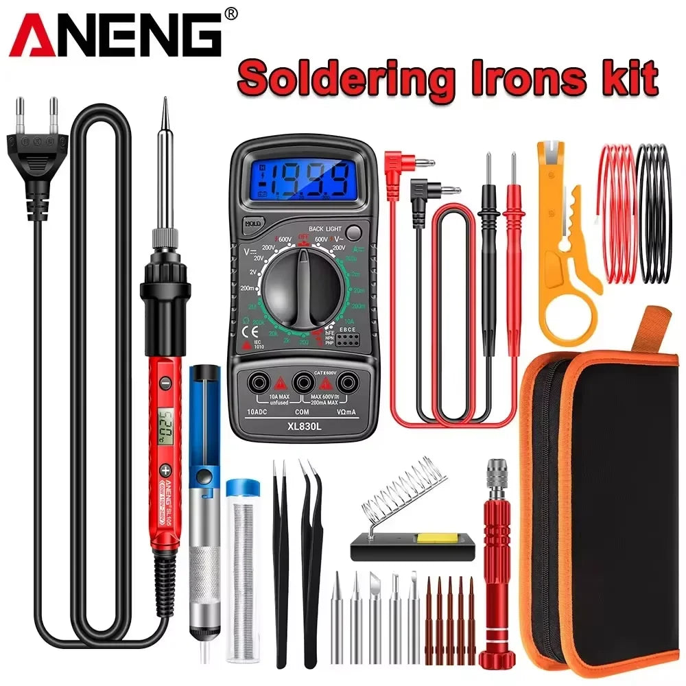 Digital Display Electric Soldering Iron ANENG SL105 Adjustable Temperature EU/220V US/110V Portable Kit Weld Solder Repair Tools