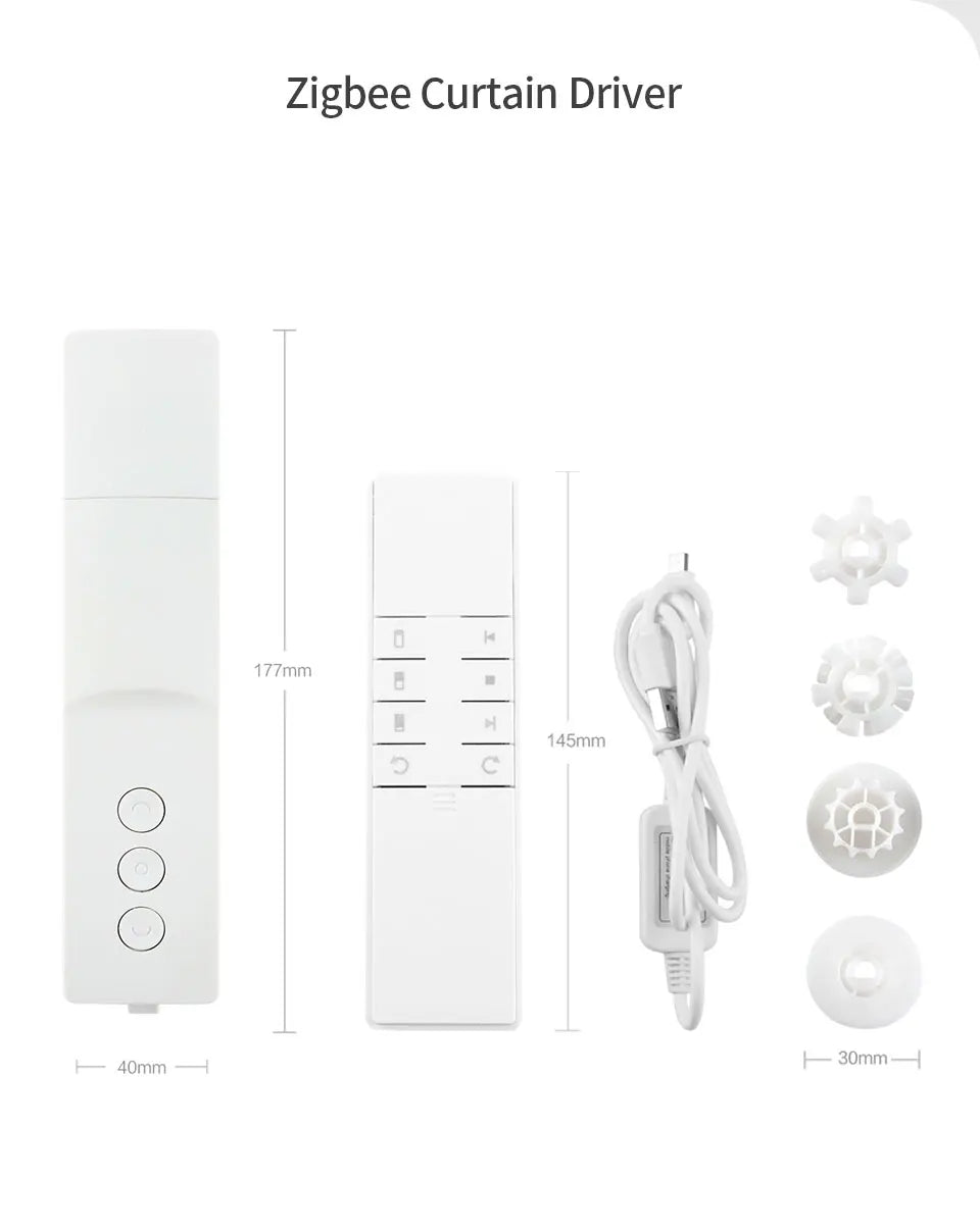 Zemismart Zigbee Smart Roller Shade Driver Electric Blinds Motor Power By Battery Works with Tuya Alexa Google Home Yandex Voice
