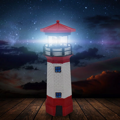 Lighthouse Shape Solar LED Light Garden Fence Yard Outdoor Adornment Smart Sensor Beacon Rotating Lamp Solar Light Decor