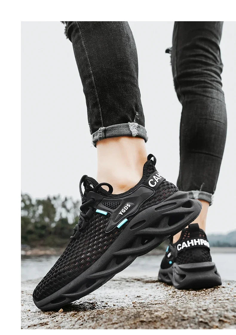 Breathable Mesh Summer Men Platform Sneakers Lightweight Casual Loafers Shoes for Running Tennis Hiking Outdoor Daily Wear