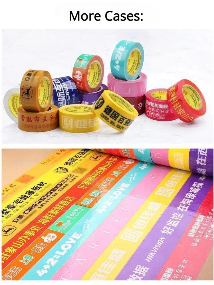 7 Rolls Logo Printing Adhesive Tapes Customized LOGO Brand Advertising Slogan for Carton Box Sealing Packing Labels 44mm