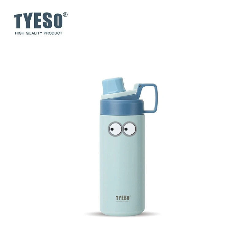 Tyeso 600ML Water Bottle With Eye Sticker Insulated Leak-Proof Fitness Flask Vacuum Flasks for Sport for Outdoor Workouts Travel