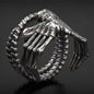 Alien Skeleton Men'S Punk Motorcycle Style Bold Skull Claw Ring Exaggerated Trendy Finger Accessory