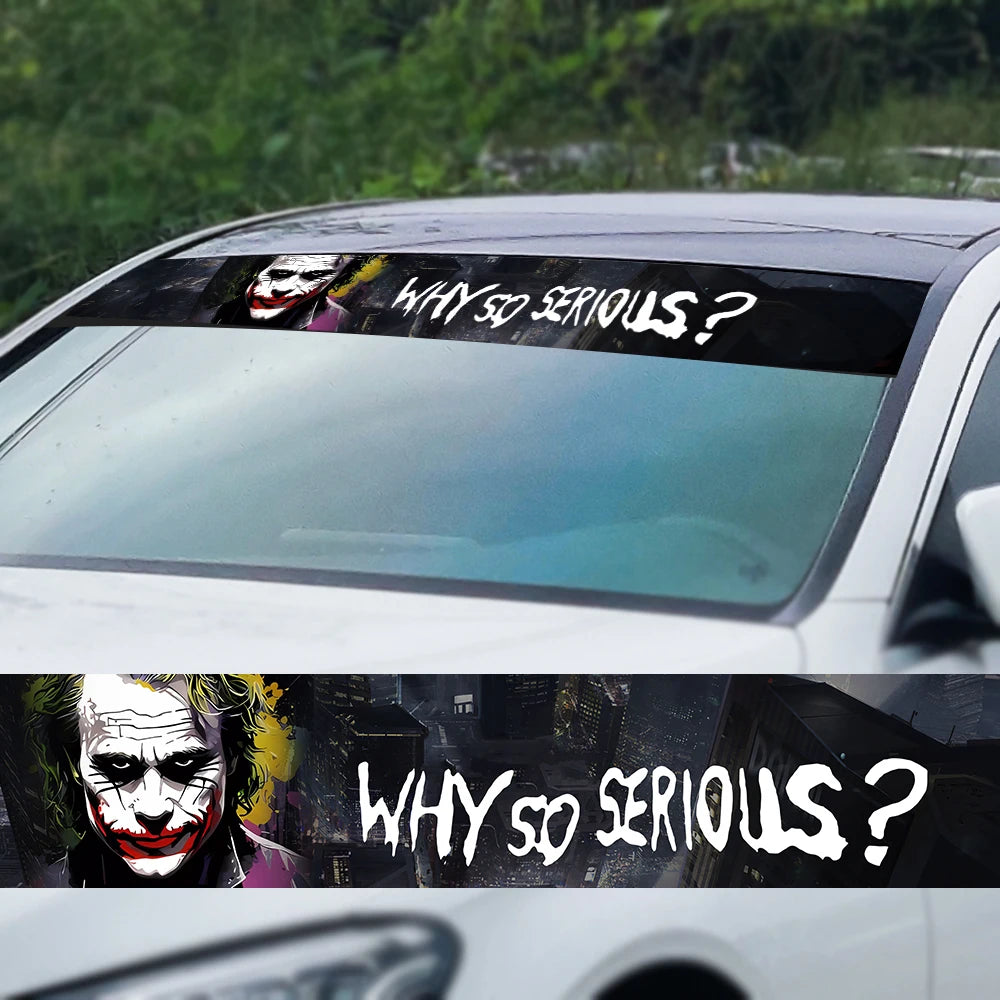 Why So Serious Car Sticker funny Joker Front Windshield Decal Vinyl Car Accessories Decor Car shade decoration DIY Stickers