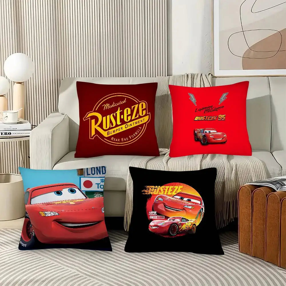 Cartoon Car Lightning McQueen Pillow Case Fashion Square Pillowcase Bedroom Sofa Room Ins Decoration Leisure