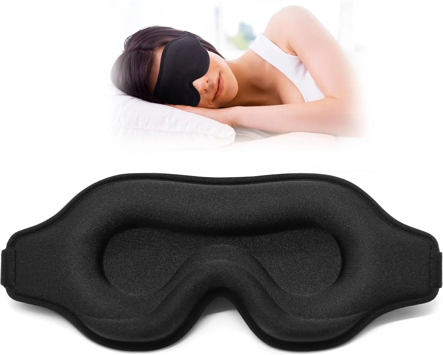 Sleep Eye Mask for Men Women, Lash Extensions 3D Sleeping Mask, Travel Blackout Night Blindfold Eye Shade Cover with Adjustable