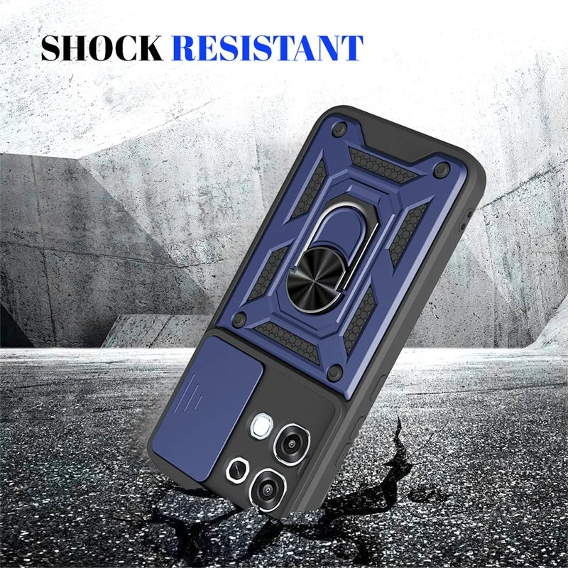 Armor Funda For OPPO A6 Pro 5G Case Slide Lens Protect Car Magnetic Holder Ring Phone Case For Oppo A 6 Pro A6Pro 4G Back Cover
