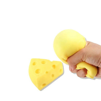 Kawaii Cheese Squishy Toy Stress Relief Fidget Toy, Soft Squeeze Cheese Block for Desk Decor, Anxiety Relief Sensory Toy for Adu