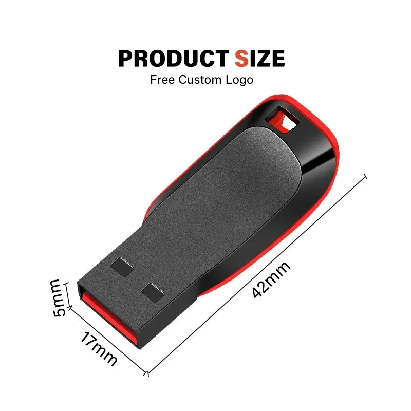 High Speed Genuine USB Flash Drive 128GB Black Pen Drive with Bonus Keychain 64GB Memory Stick 32GB Business Gift 16GB