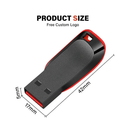 High Speed Genuine USB Flash Drive 128GB Black Pen Drive with Bonus Keychain 64GB Memory Stick 32GB Business Gift 16GB