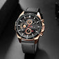 Man Sports Watches Fashion Racing Series 46mm Black Leather Clock VA VA VOOM Quartz Movement 3Bar Waterproof Wrist Watch for Men